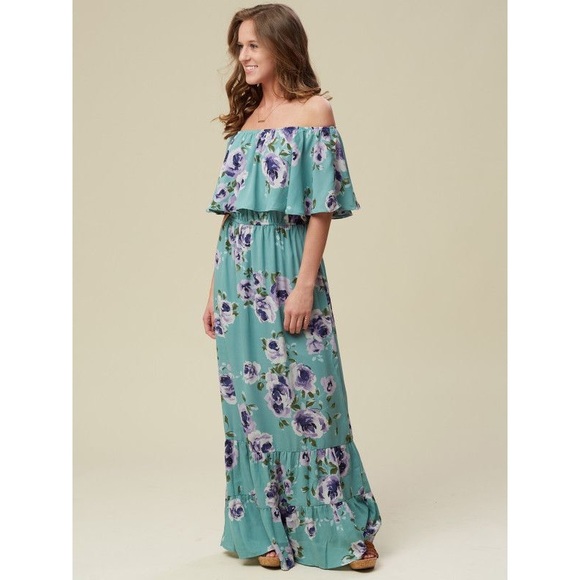 Altar'd State Dresses & Skirts - Altard State Floral Maxi Off Shoulder